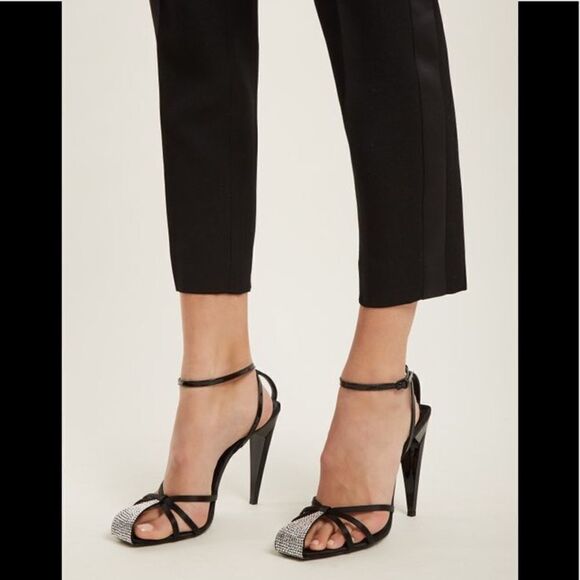 Saint Laurent Freja Crystal Toe Sandals - Picture 1 of 8